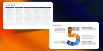 Image shows unarranged information has been arranged as a professional presentation