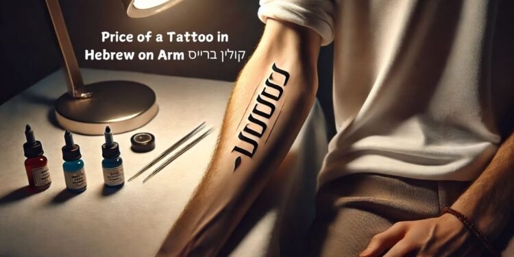 Price of a Tattoo in Hebrew on Arm קולין ברייס