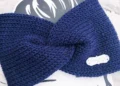 Navy Blue Tweed ear warmer