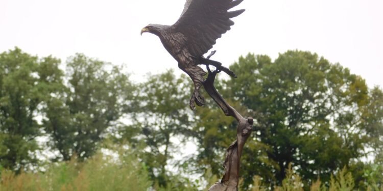 bronze eagle statue