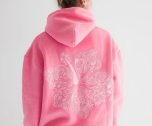 Pink Palm Puff hoodie
