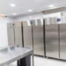 a room with refrigeration equipment for cutting meat.A place to store meat for a restaurant