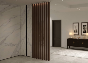 wood slat area divider